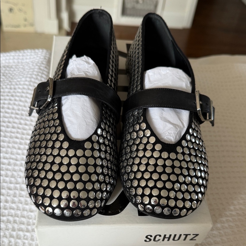 SCHUTZ  Black and Silver Dress Shoes